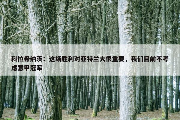 科拉希纳茨：这场胜利对亚特兰大很重要，我们目前不考虑意甲冠军