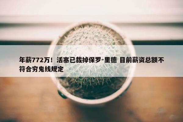 年薪772万！活塞已裁掉保罗-里德 目前薪资总额不符合穷鬼线规定