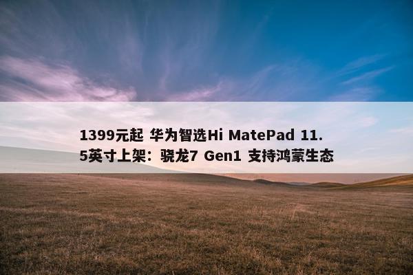 1399元起 华为智选Hi MatePad 11.5英寸上架：骁龙7 Gen1 支持鸿蒙生态