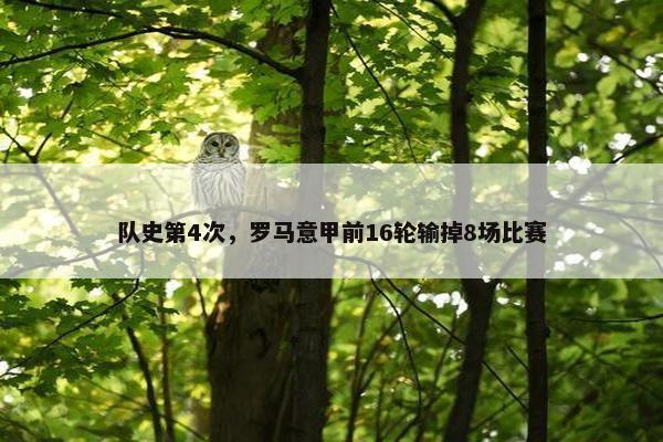 队史第4次，罗马意甲前16轮输掉8场比赛