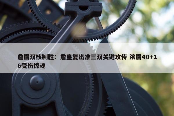 詹眉双核制胜：詹皇复出准三双关键攻传 浓眉40+16受伤惊魂