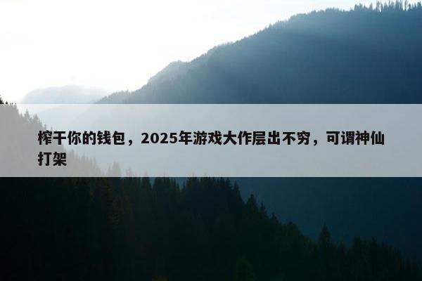 榨干你的钱包，2025年游戏大作层出不穷，可谓神仙打架