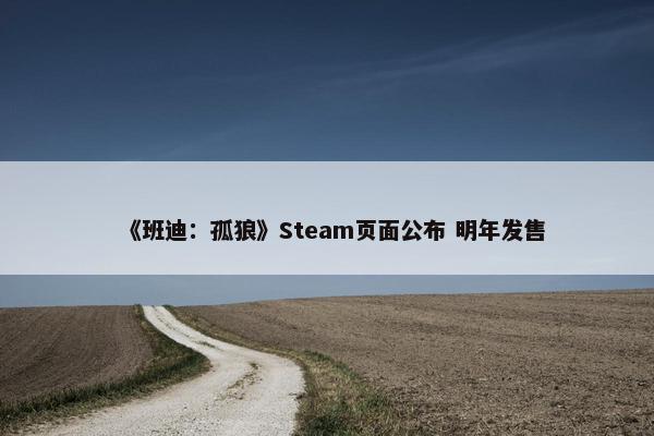 《班迪：孤狼》Steam页面公布 明年发售