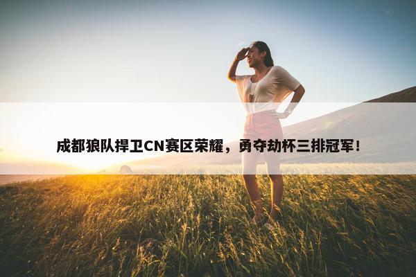 成都狼队捍卫CN赛区荣耀，勇夺劫杯三排冠军！