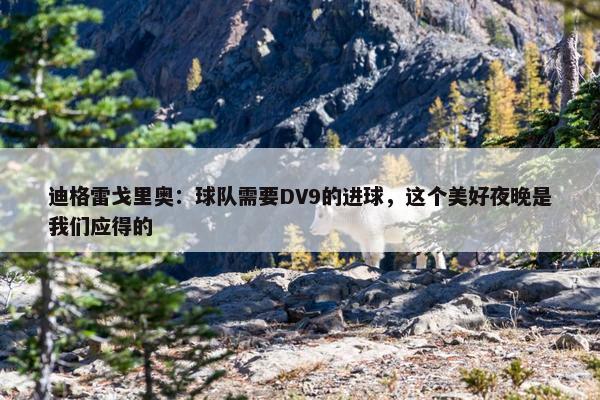 迪格雷戈里奥：球队需要DV9的进球，这个美好夜晚是我们应得的