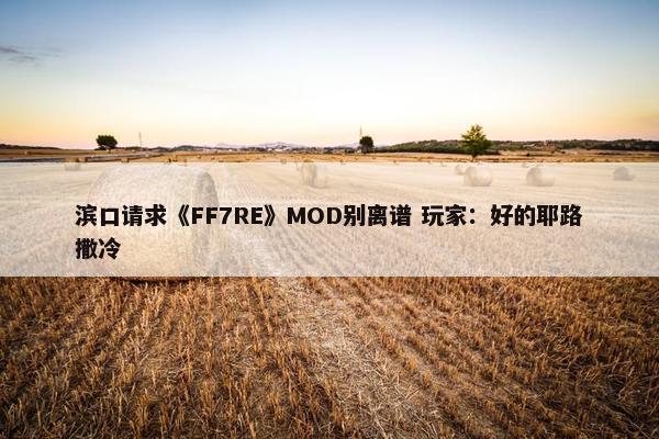 滨口请求《FF7RE》MOD别离谱 玩家：好的耶路撒冷