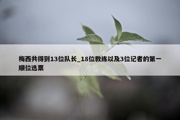 梅西共得到13位队长_18位教练以及3位记者的第一顺位选票