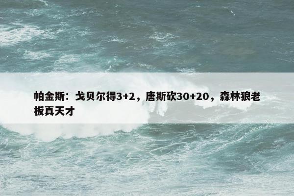 帕金斯：戈贝尔得3+2，唐斯砍30+20，森林狼老板真天才