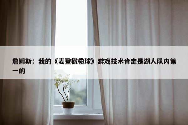 詹姆斯：我的《麦登橄榄球》游戏技术肯定是湖人队内第一的