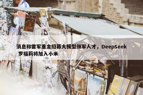 消息称雷军重金招募大模型领军人才，DeepSeek 罗福莉将加入小米