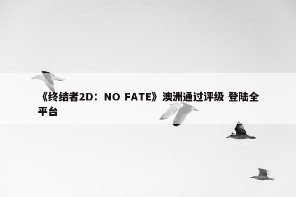 《终结者2D：NO FATE》澳洲通过评级 登陆全平台