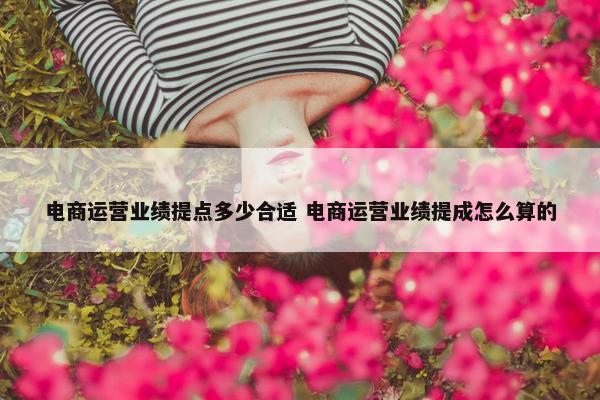 电商运营业绩提点多少合适 电商运营业绩提成怎么算的