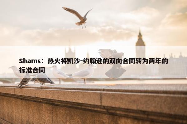 Shams：热火将凯沙-约翰逊的双向合同转为两年的标准合同