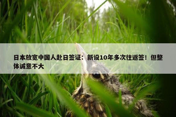 日本放宽中国人赴日签证：新设10年多次往返签！但整体诚意不大