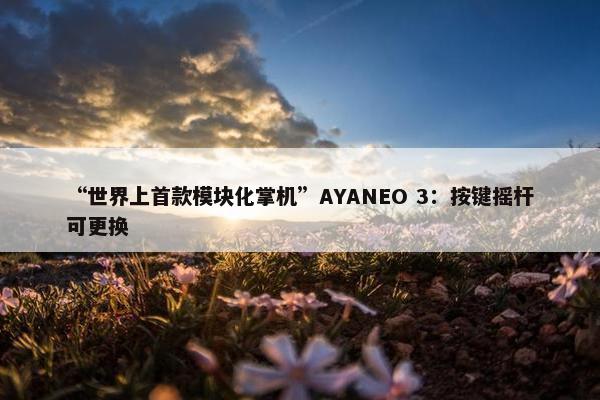 “世界上首款模块化掌机”AYANEO 3：按键摇杆可更换