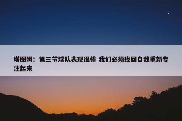 塔图姆：第三节球队表现很棒 我们必须找回自我重新专注起来