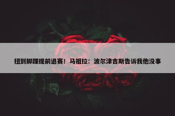 扭到脚踝提前退赛！马祖拉：波尔津吉斯告诉我他没事