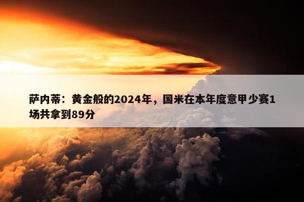 萨内蒂：黄金般的2024年，国米在本年度意甲少赛1场共拿到89分