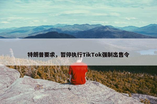 特朗普要求，暂停执行TikTok强制出售令