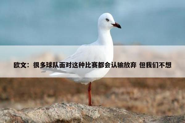 欧文：很多球队面对这种比赛都会认输放弃 但我们不想