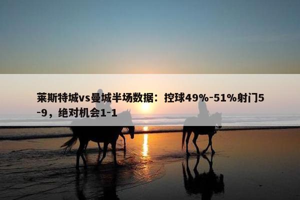 莱斯特城vs曼城半场数据：控球49%-51%射门5-9，绝对机会1-1