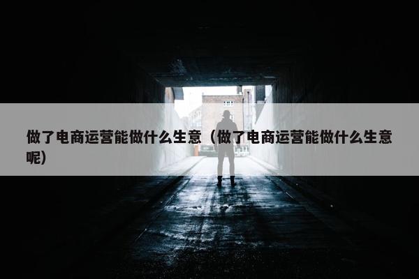 做了电商运营能做什么生意（做了电商运营能做什么生意呢）