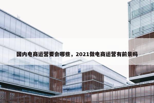 国内电商运营要会哪些，2021做电商运营有前景吗