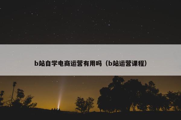 b站自学电商运营有用吗（b站运营课程）