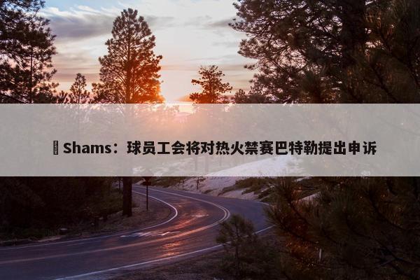 ✊Shams：球员工会将对热火禁赛巴特勒提出申诉