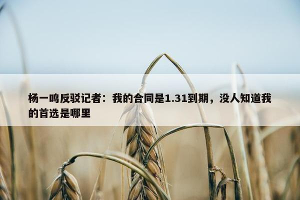 杨一鸣反驳记者：我的合同是1.31到期，没人知道我的首选是哪里