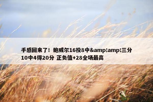 手感回来了！鲍威尔16投8中&amp;三分10中4得20分 正负值+28全场最高