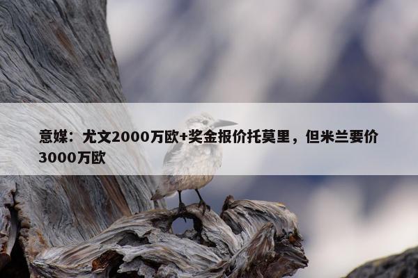 意媒：尤文2000万欧+奖金报价托莫里，但米兰要价3000万欧