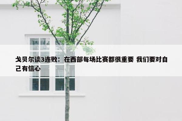 戈贝尔谈3连败：在西部每场比赛都很重要 我们要对自己有信心