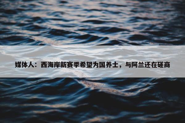 媒体人：西海岸新赛季希望为国养士，与阿兰还在磋商