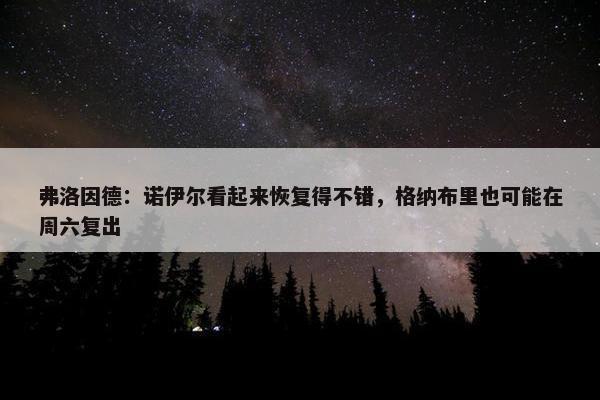 弗洛因德：诺伊尔看起来恢复得不错，格纳布里也可能在周六复出