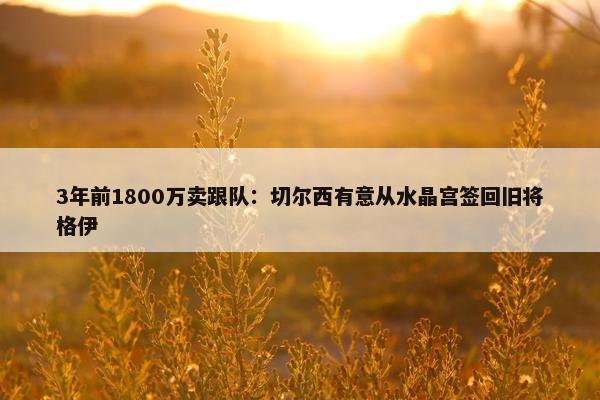 3年前1800万卖跟队：切尔西有意从水晶宫签回旧将格伊