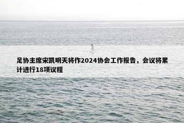 足协主席宋凯明天将作2024协会工作报告，会议将累计进行18项议程