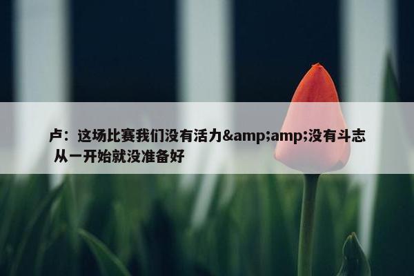 卢：这场比赛我们没有活力&amp;没有斗志 从一开始就没准备好