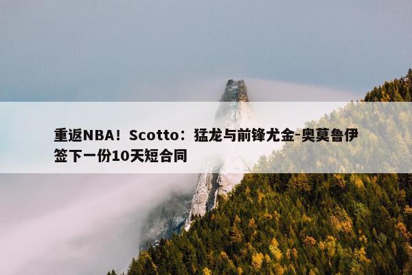 重返NBA！Scotto：猛龙与前锋尤金-奥莫鲁伊签下一份10天短合同