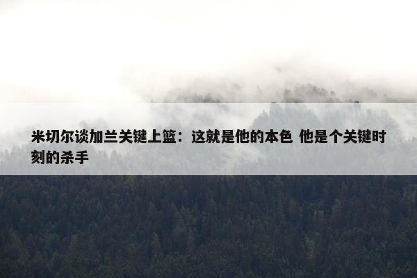 米切尔谈加兰关键上篮：这就是他的本色 他是个关键时刻的杀手