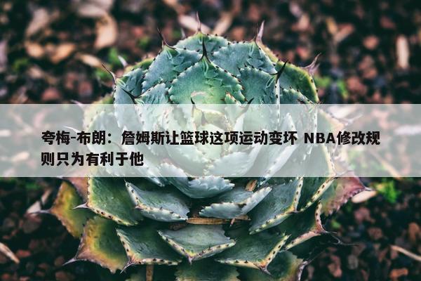 夸梅-布朗：詹姆斯让篮球这项运动变坏 NBA修改规则只为有利于他