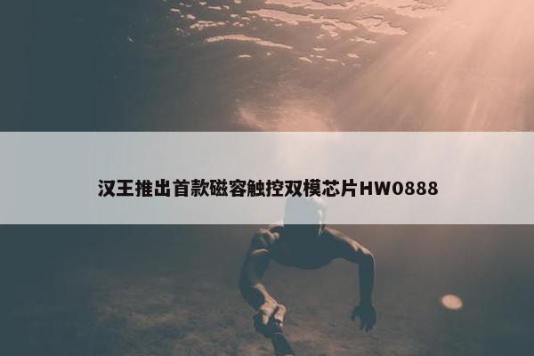 汉王推出首款磁容触控双模芯片HW0888