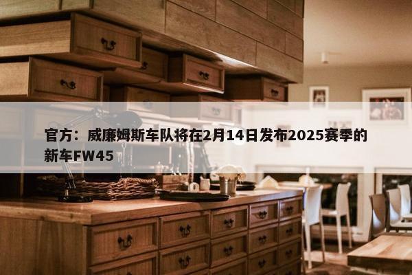 官方：威廉姆斯车队将在2月14日发布2025赛季的新车FW45