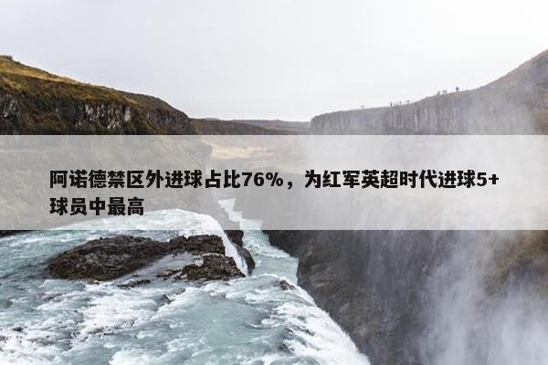 阿诺德禁区外进球占比76%，为红军英超时代进球5+球员中最高