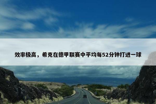 效率极高，希克在德甲联赛中平均每52分钟打进一球