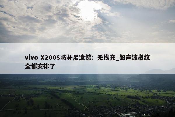 vivo X200S将补足遗憾：无线充_超声波指纹全都安排了