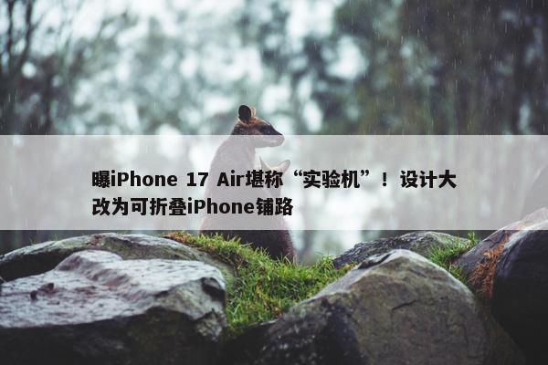 曝iPhone 17 Air堪称“实验机”！设计大改为可折叠iPhone铺路