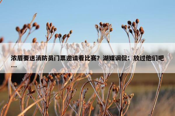 浓眉要送消防员门票邀请看比赛？湖媒调侃：放过他们吧…