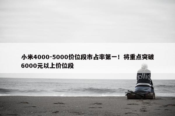 小米4000-5000价位段市占率第一！将重点突破6000元以上价位段