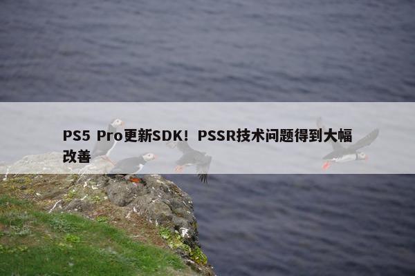 PS5 Pro更新SDK！PSSR技术问题得到大幅改善